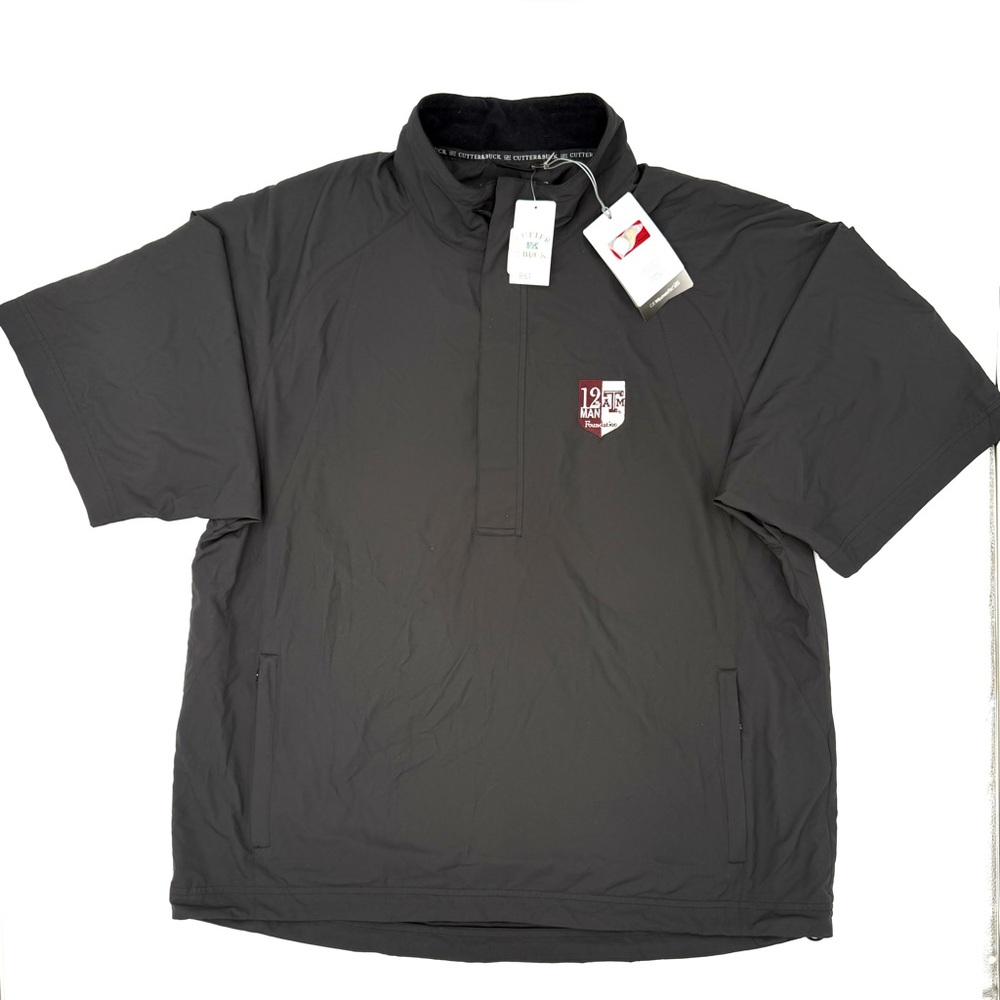 Texas A&M Cutter & Buck Black‎ Lightweight Shirt Jacket NWT
